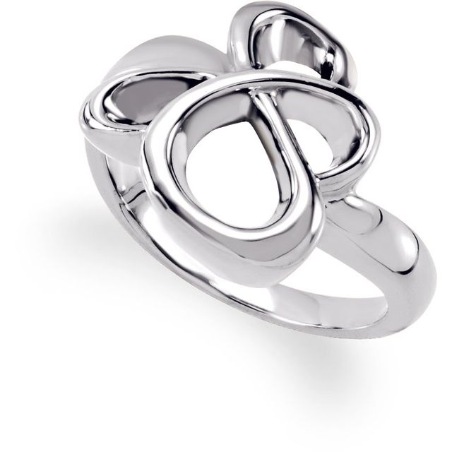 14K White Freeform Ring