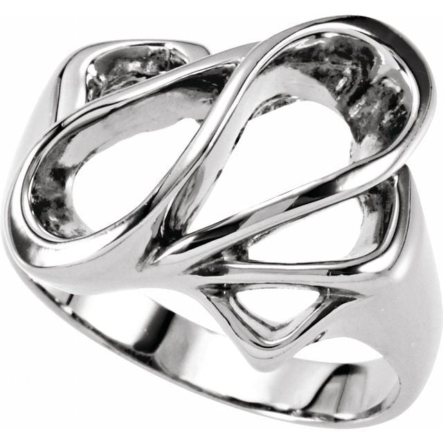 14K White Freeform Ring