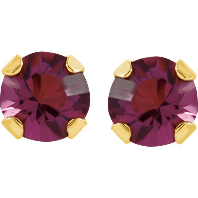 14K Yellow Imitation Amethyst Inverness® Piercing Earrings