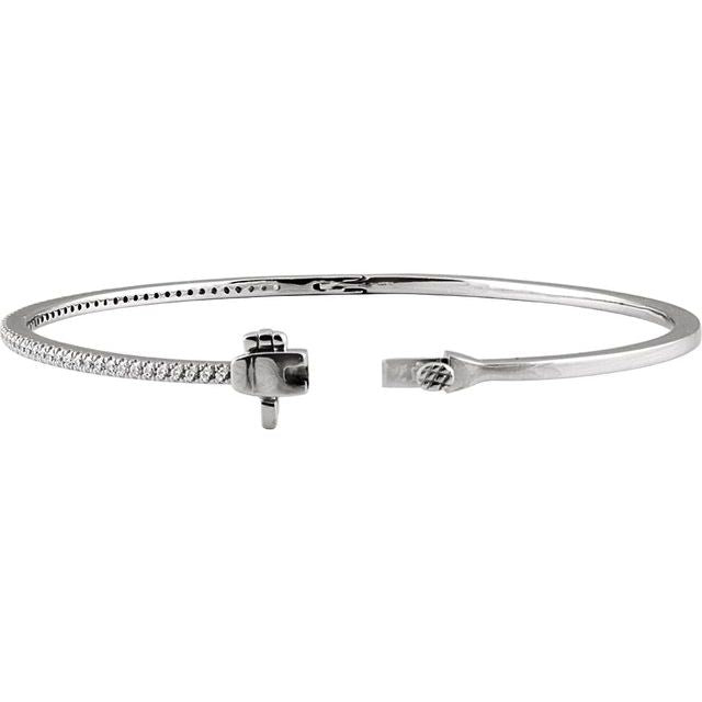 14K White 1/2 CTW Natural Diamond Pavé 7' Bracelet