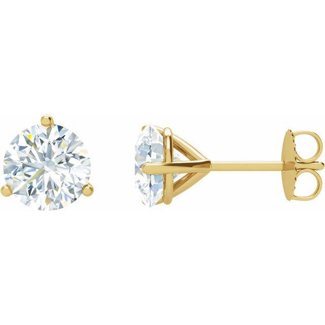 14k Yellow 1 1/2 Ctw Natural Diamond Stud Earrings