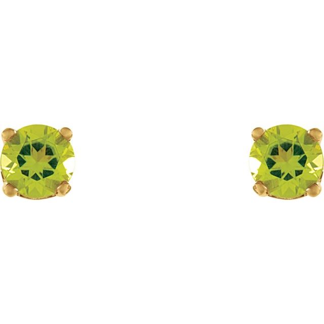 14K Yellow Natural Peridot Youth Earrings