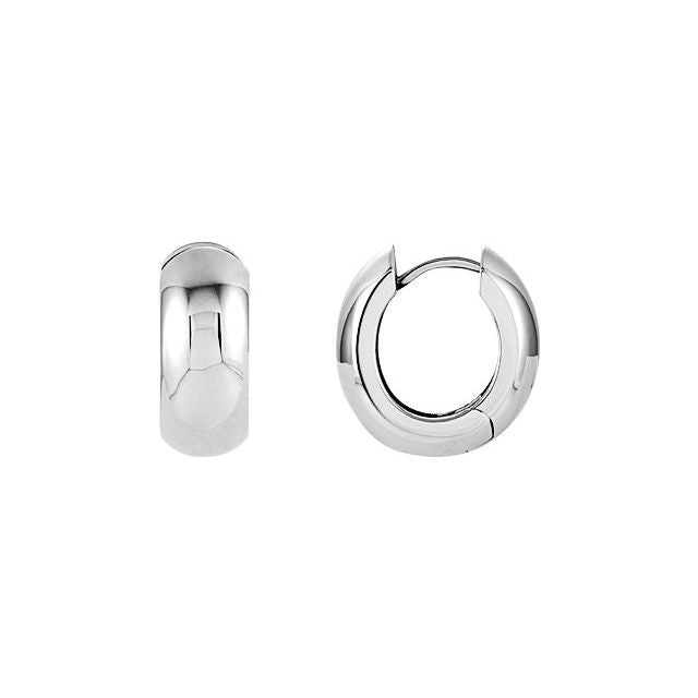 Sterling Silver Hinged 16.75 mm Hoop Earrings