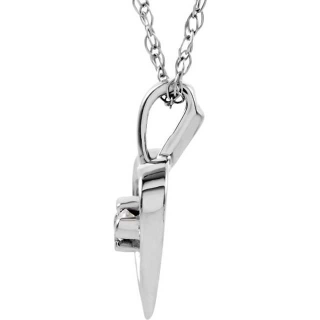 14K White .03 CTW Natural Diamond Heart 18' Necklace