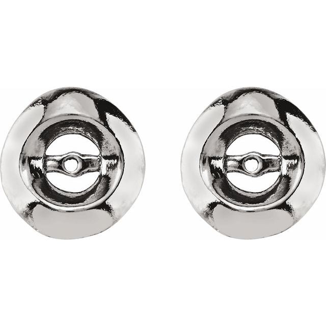 14k White 3.7mm Id Earring Jackets
