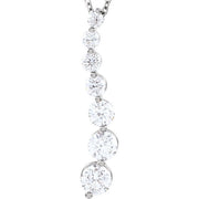 14K White 7/8 CTW Natural Diamond Journey 18' Necklace