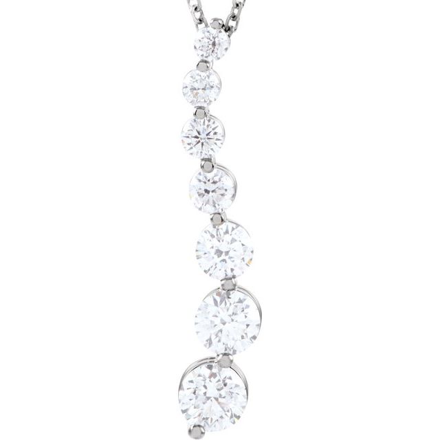 14K White 7/8 CTW Natural Diamond Journey 18' Necklace