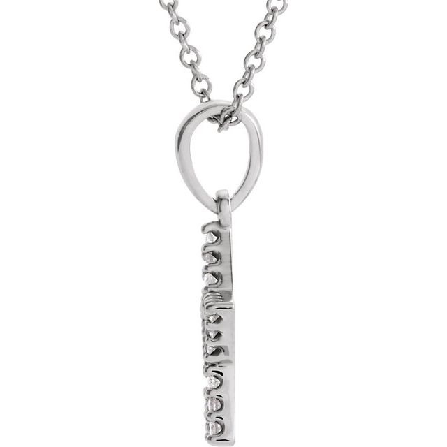 14K White 1/8 CTW Diamond Petite Star 16' Necklace