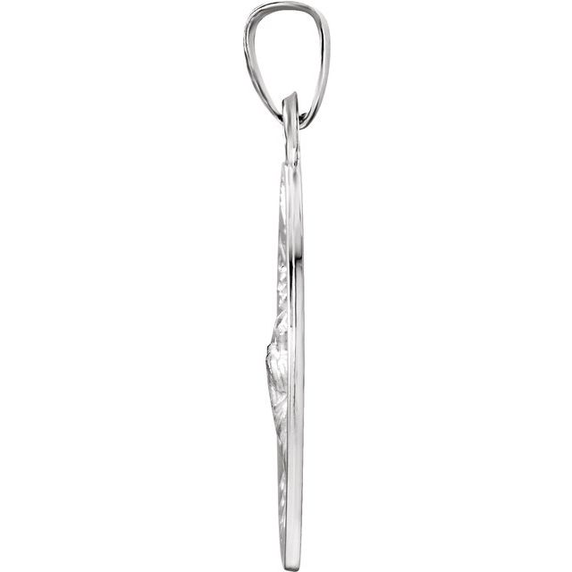 14K White 18 mm Round St. Jude Thaddeus Medal