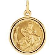 14K Yellow 18 mm St. Christopher Medal
