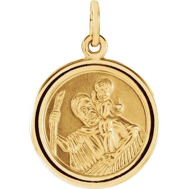 14K Yellow 18 mm St. Christopher Medal