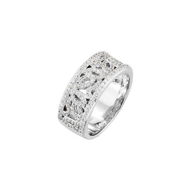 14K White 5/8 CTW Natural Diamond Anniversary Band