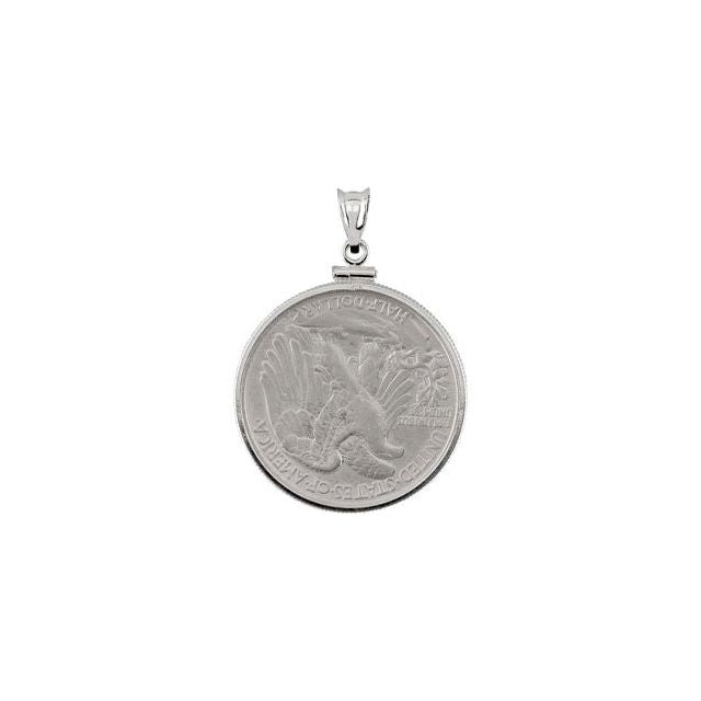 Sterling Silver Walking Liberty 1/2 Dollar Coin Pendant