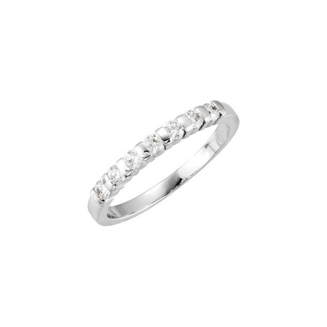14K White 1/5 CTW Natural Diamond Anniversary Band