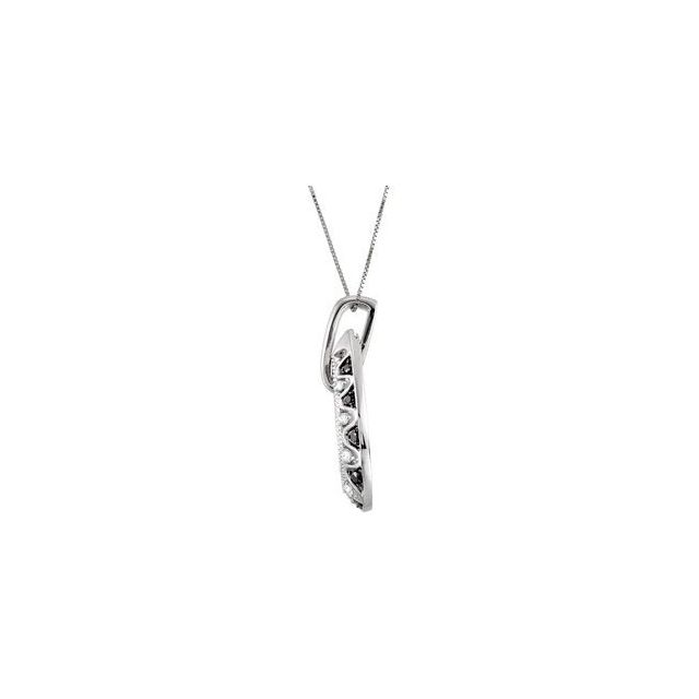 14K White 1/2 CTW Natural Black and White Diamond 18' Necklace