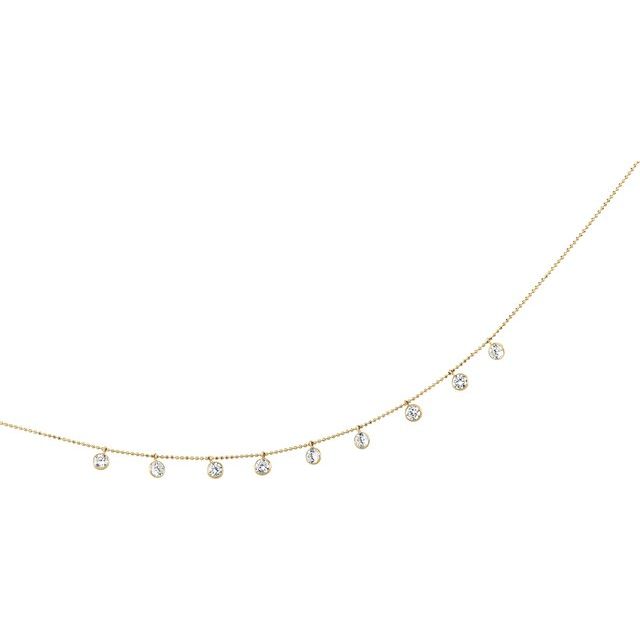 14K Yellow Imitation White Cubic Zirconia Station 16' Necklace