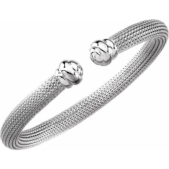 Sterling Silver Mesh Cuff 7 1/2' Bracelet