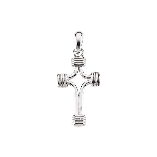 Sterling Silver 24.25x15 Cross Pendant
