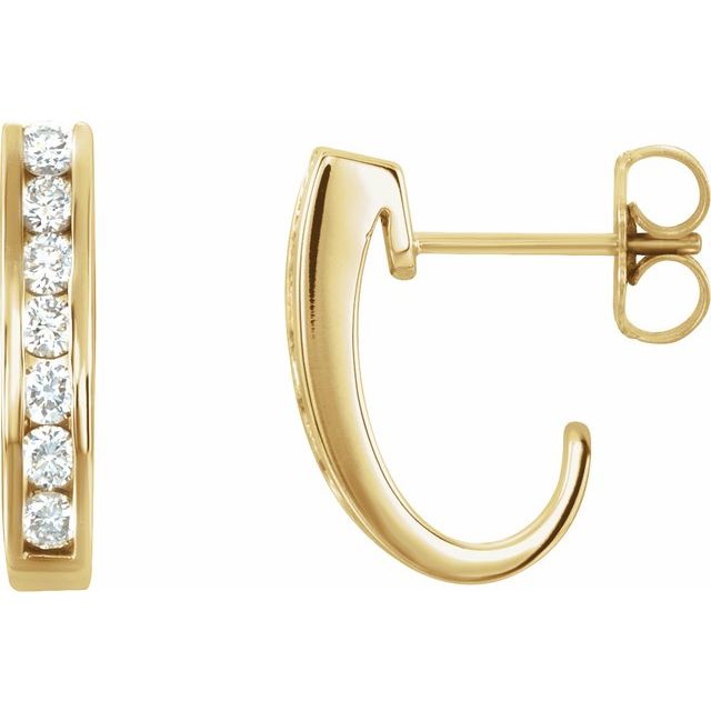 14K Yellow 3/8 CTW Natural Diamond Earrings