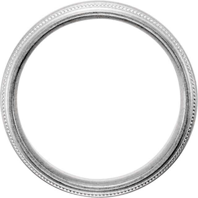 14K White 6 mm Half Round Band with Milgrain Size 6
