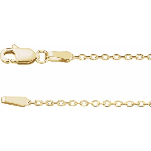 14K Yellow 1.4 mm Diamond-Cut Cable 16' Chain