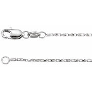 14K White 1 mm Raso 20' Chain