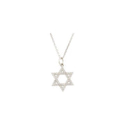 14K White 1/5 CTW Natural Diamond Star of David Necklace