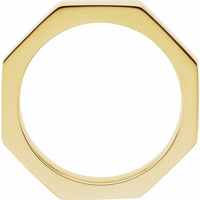 14K Yellow 3.75 mm Geometric Band Size 12