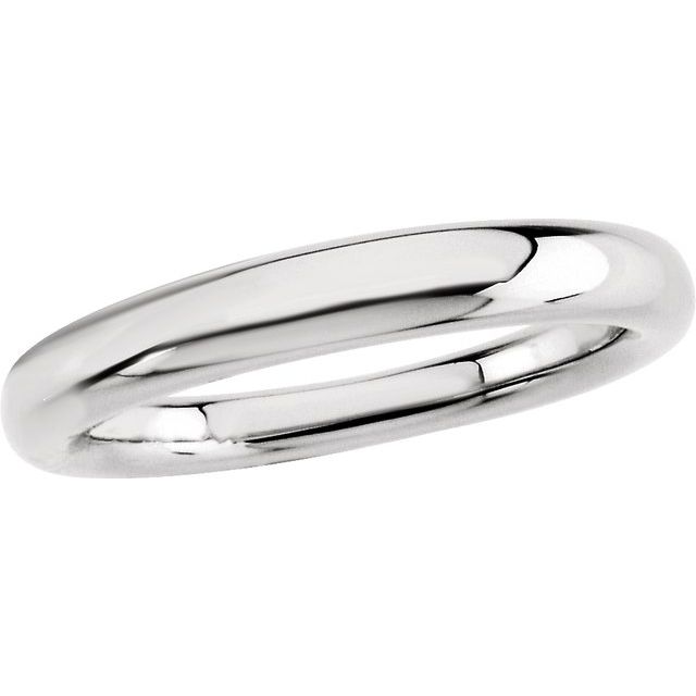 14K White 3.5 mm Tapered Half Round Comfort-Fit Band Size 6