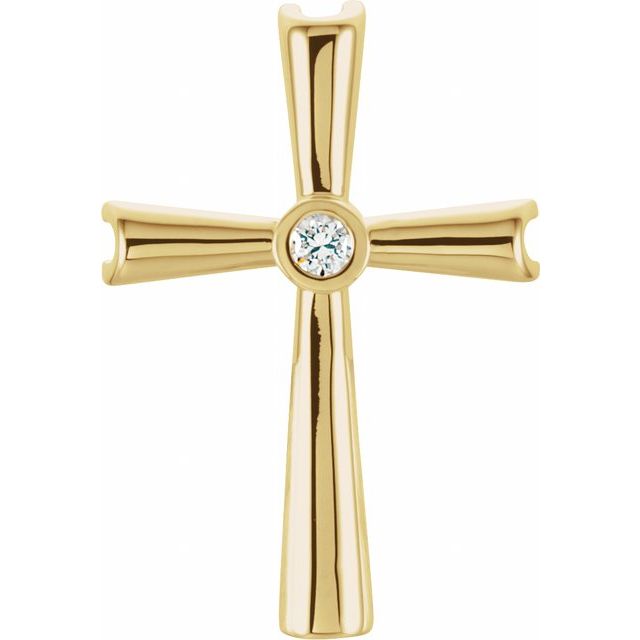 14K Yellow .04 CTW Natural Diamond Cross Pendant