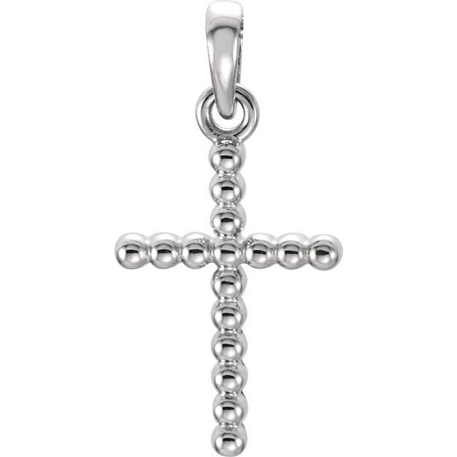 Sterling Silver Beaded Cross Pendant
