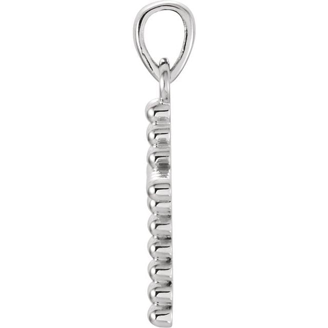 Sterling Silver Beaded Cross Pendant