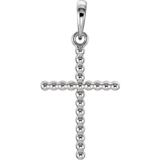 Sterling Silver Beaded Cross Pendant