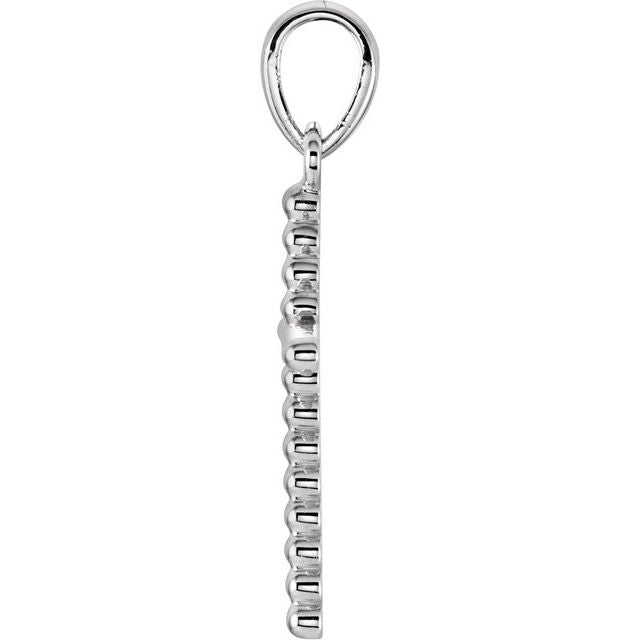 Sterling Silver Beaded Cross Pendant