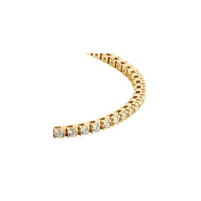 14K Yellow 3 1/2 CTW Natural Diamond Line 7 1/4' Bracelet