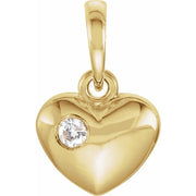 14k Yellow .03 Ct Natural Diamond Heart Pendant