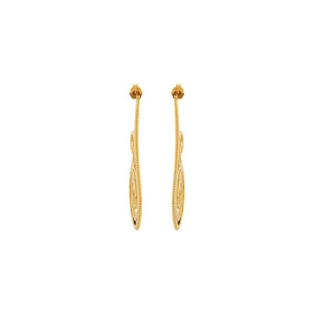 14K Yellow Scroll Earrings