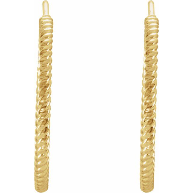 14k Yellow Rope 21 Mm Hoop Earrings