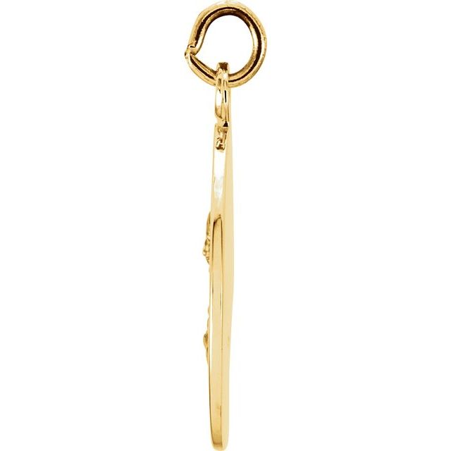 14K Yellow 15 mm Round Sacred Heart of Jesus Medal