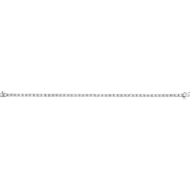 14K White 3 3/8 CTW Natural Diamond Line 7' Bracelet