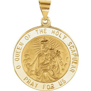 14K Yellow 22x22 mm Round Hollow Scapular Medal
