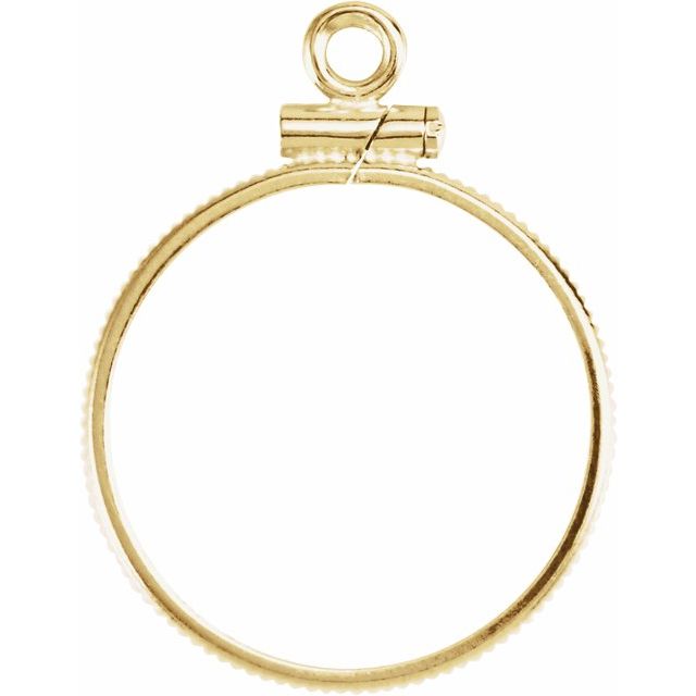 14K Yellow Coin Frame Dangle for 19x1.5 mm Coin