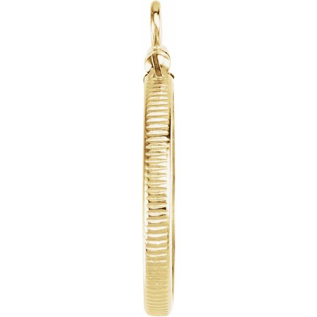14K Yellow Coin Frame Dangle for 19x1.5 mm Coin