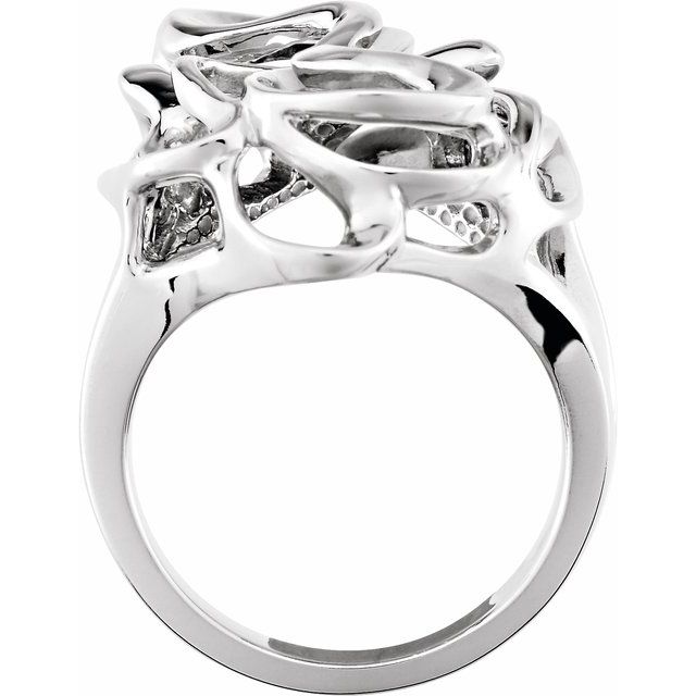 14K White Freeform Ring
