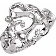 14K White Freeform Ring