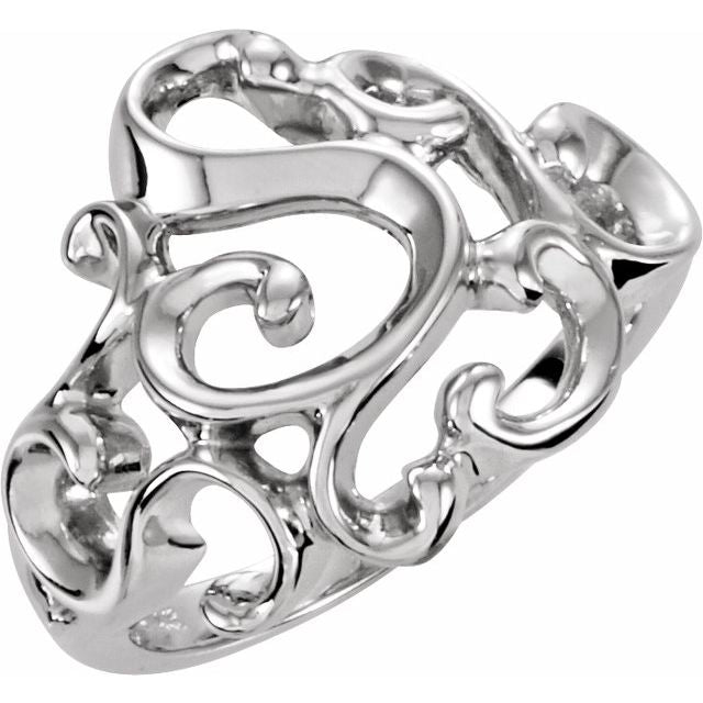 14K White Freeform Ring