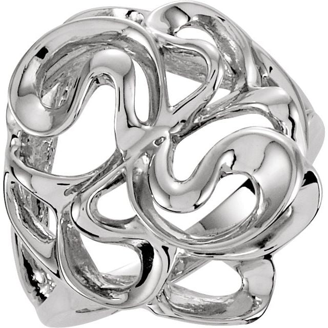 14K White Freeform Ring