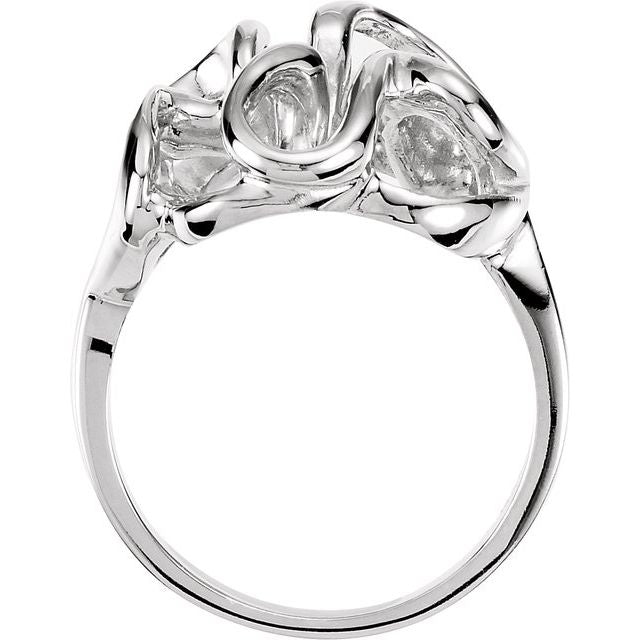 14K White Freeform Ring