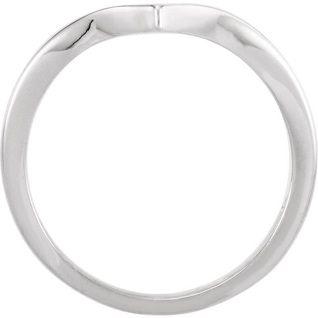 14K White V Ring