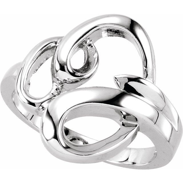 14K White Freeform Ring